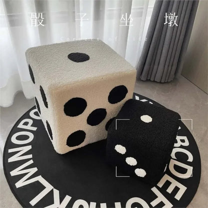 Soft Cubic Imitation Lamb Wool Funny Shoes Stool Bedroom Decorative Dices Stool Living Room Mobile Furniture Home Decoration