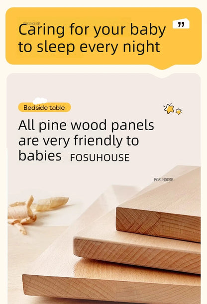 Cute Solid Wood Children's Nightstands for Children Furniture Dormitory Storage Bedside Tables Narrow Kid's Storage Cabinet