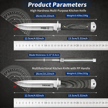 New Heavy-Duty Multi-Purpose Kitchen Knife 5Cr13 Stainless Paring Knife, Ergonomic Pakkawood Handle High-End Utility Knife Tool