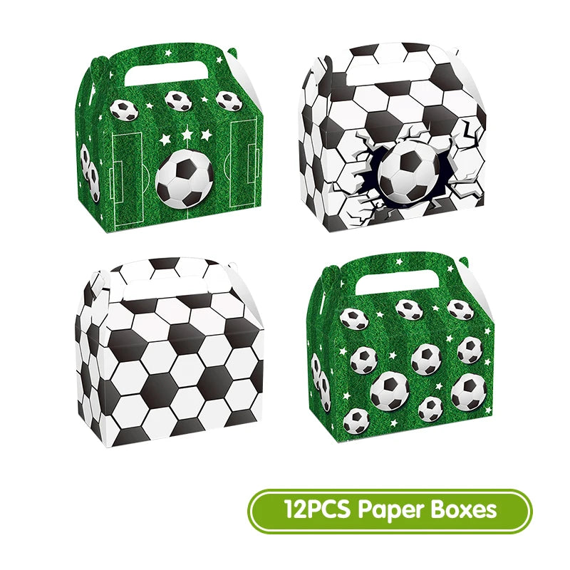 Football Birthday Decoration Party Supplies Tableware Balloons Set Candy Gift Boxes Football Birthday Gifts Kids Birthday Favors