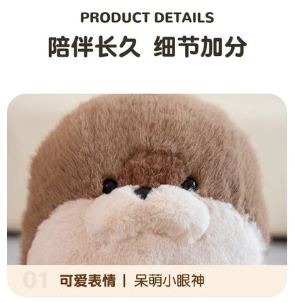 40CM Cute Seal Plush Pillow Lifelike Simulation Stuffed Sea Otter Soft Doll Animal Toy Kawaii Cartoon Blue Brown Otter Kid Gift