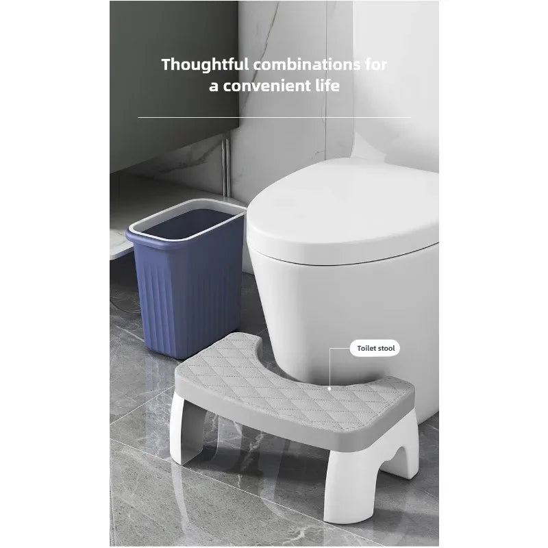 1 Pcs Anti-Slip Toilet Stool Thickened Bathroom Footstool Ergonomic Potty Step Helper Under Desk Footrest for Adults Kids
