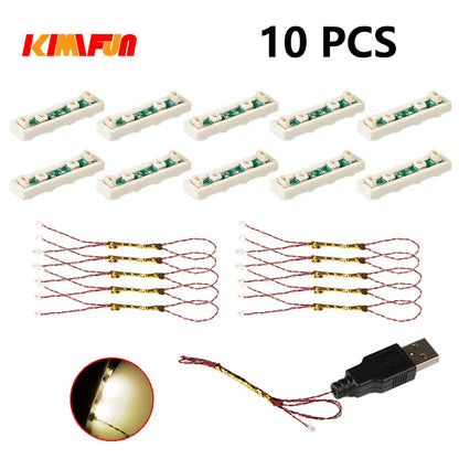 10PCS 0.8mm Pin RGB LED For LEGO Building Blocks USB Lamp DIY Street Light City Electric Decorate 1X1 Brick Compatible All Brand
