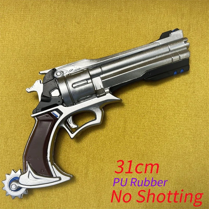 OW Gun Cosplay Angela Ziegler Mercy Angel Shock Gun Prop Weapons Model Safety PU Rubber Model Halloween No Shooting