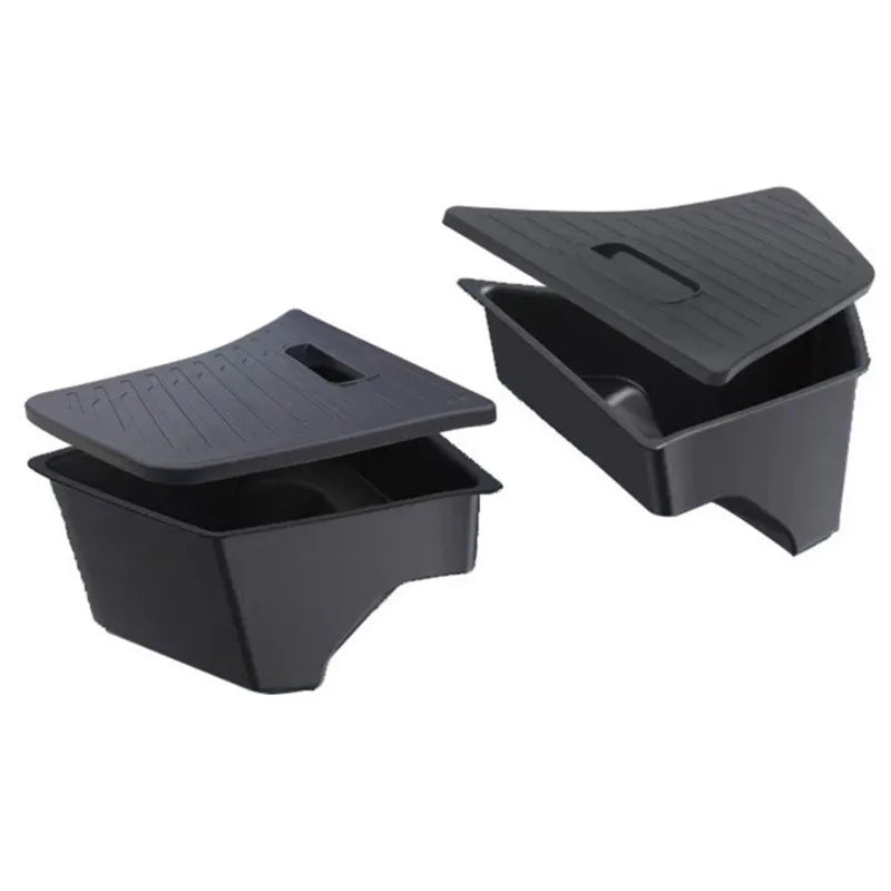 For 2025 2026 Tesla Model 3 Highland Trunk Storage Bins Rear Trunk Organizer Trunk Side Box With Carpeted TPE Lids Accessories