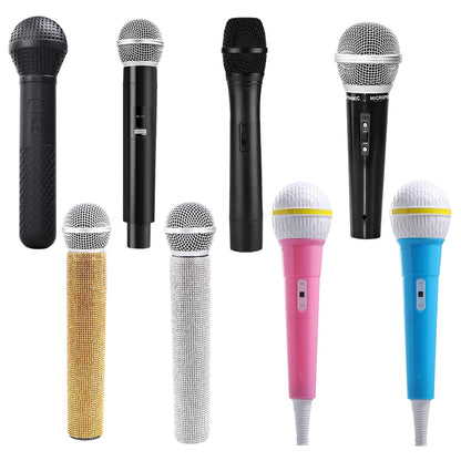 Children's Microphone Simulation Mic Model Media Interview Props Microphone Toys Educational For Kids Eloquence Performance Mic