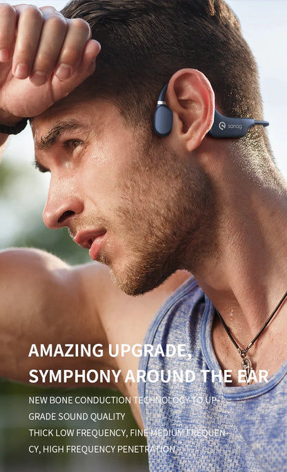 Słuchawki Sanag A5X True Bone Conduction Wireless Sport z otwartą konstrukcją, Bluetooth, dźwiękiem 3D stereo, wybór z wyprzedaży błyskawicznej