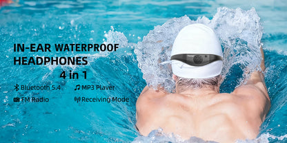 Tayogo Waterproof MP3 Player for Swimming,4-in-1 MP3 Player 32GB, Bluetooth 5.4, FM Radio, Compatible with T6 Transmitter