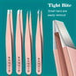 Professional Eyebrow Tweezers Set Silvery and Rose Golden Eyebrow Forceps Beauty Tool Set For Facial Hair Inward Growing
