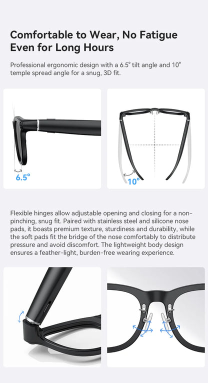 2026New AI Smart Glasses Minimalist Premium Bluetooth Calling Real-time Translation/4K Video Ultra-light TR90 Compatible Eyewear