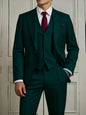 Men's Smart Casual 3-Piece Suit Single Breasted Solid Slim Fit Elegant Office Party Wedding Set