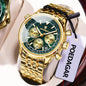 POEDAGAR Luxury Fashion Men Watch Stainless Steel Waterproof Luminous Quartz Male Clock Date Chronograph Military Men's Watches
