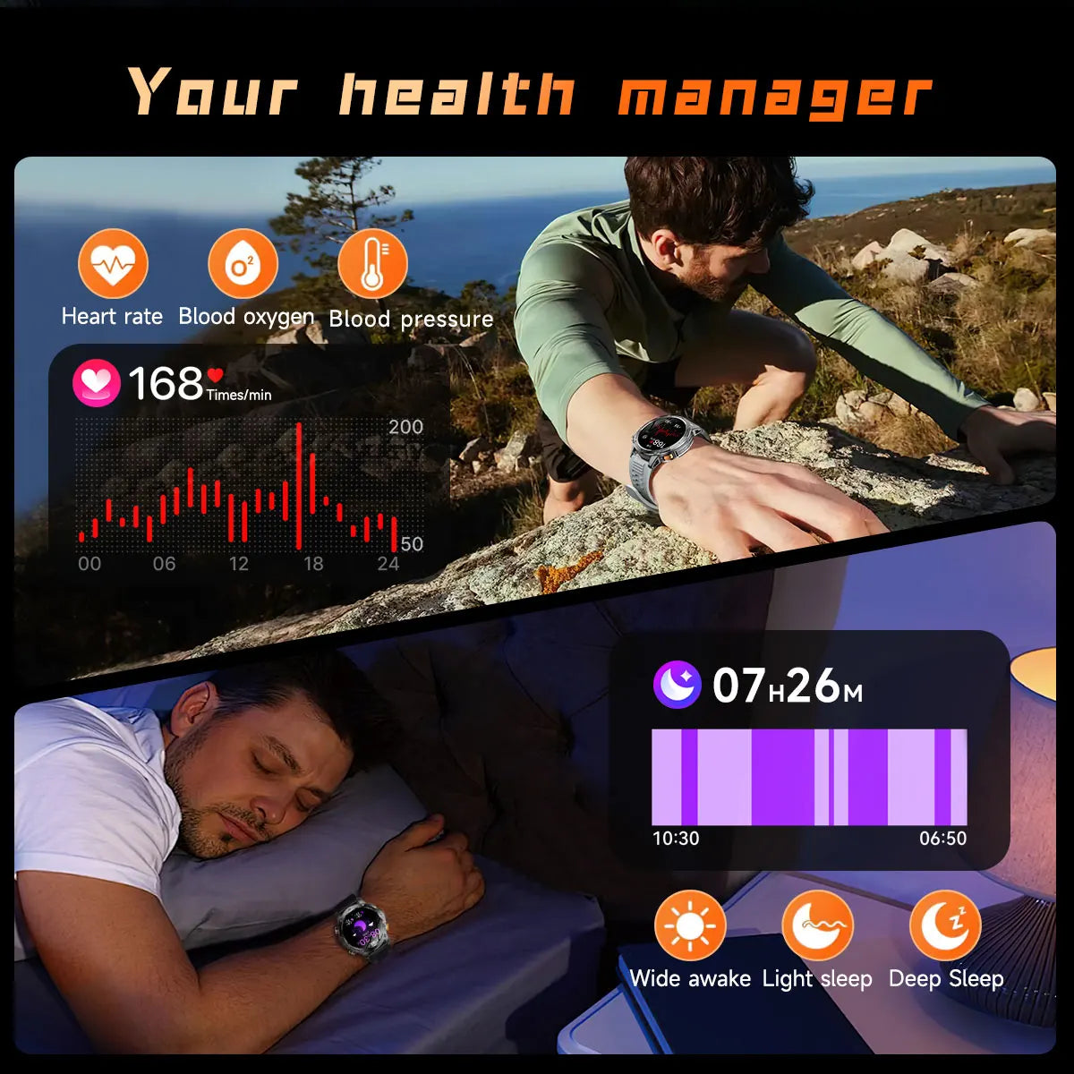 LIGE 2026 New Ultra Military Grade 1000mAh Battery Smart Watch For Men IP68 Waterproof Sports Fitness Bluetooth Call Smartwatch