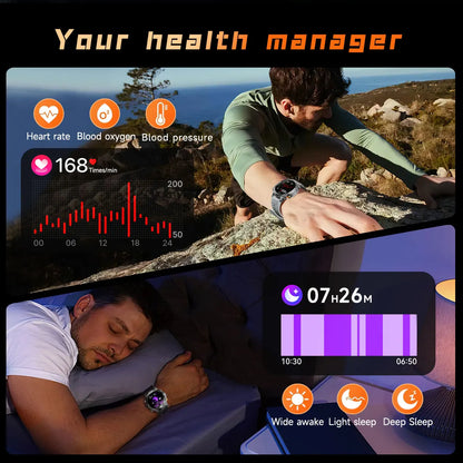 LIGE 2026 New Ultra Military Grade 1000mAh Battery Smart Watch For Men IP68 Waterproof Sports Fitness Bluetooth Call Smartwatch