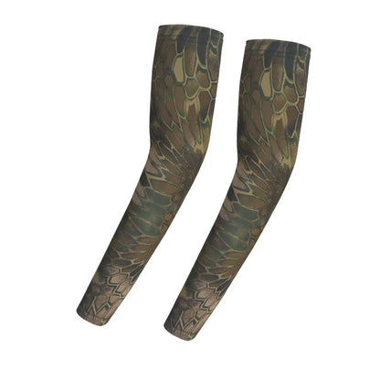 Cooling Arm Sleeves Tactical Camo Sun Protection Breathable Ice Silk UV Guard