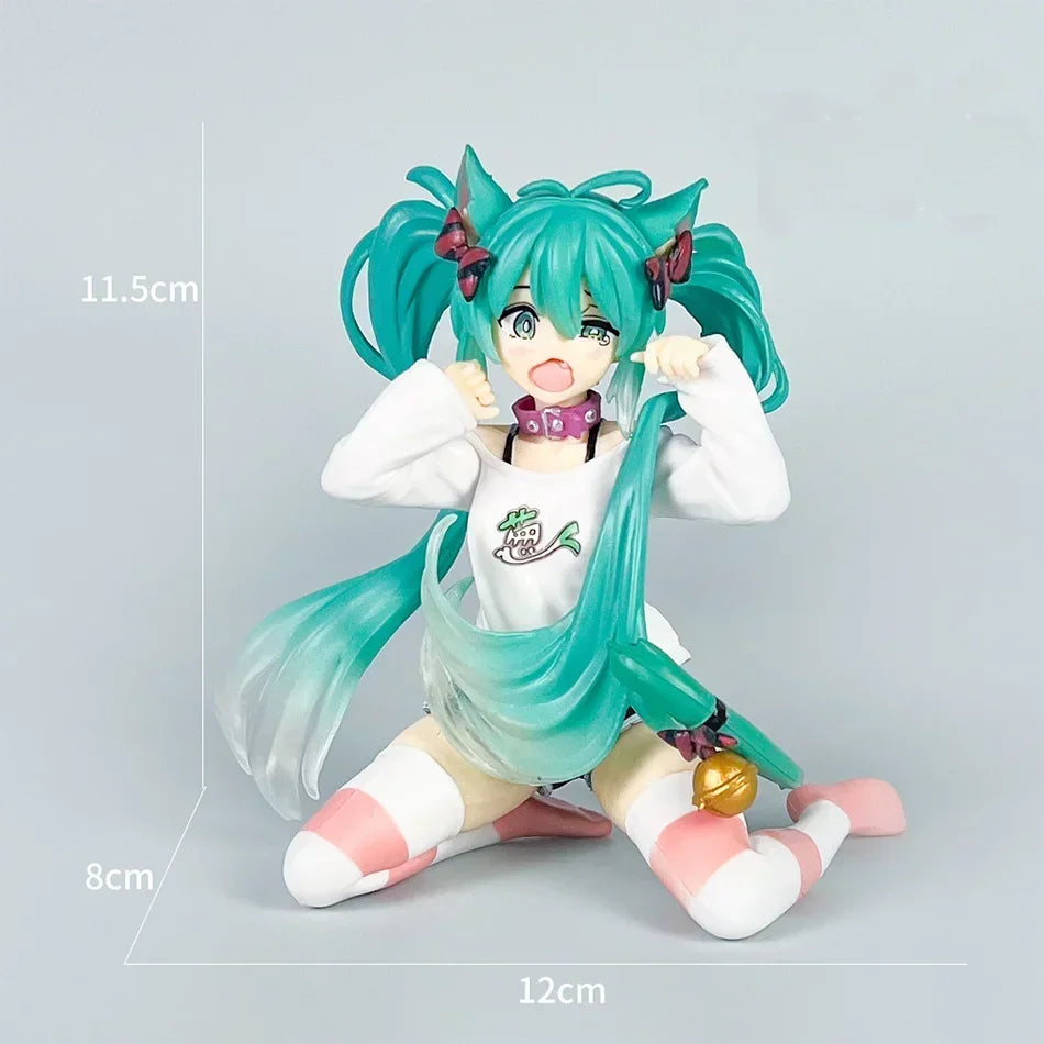 Hot sale 11-21cm Desktop Cute Hatsune Miku Kwaii Style Anime Figure Toys PVC Model Collector Doll Birthday Gift