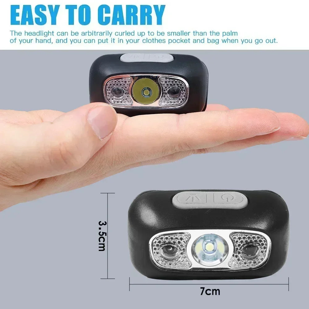 Powerful LED Headlamp IPX4 Waterproof Emergency Head Flashlight 500LM XPE LED Headlamp 500mAh for Outdoor Fishing Camping Hiking
