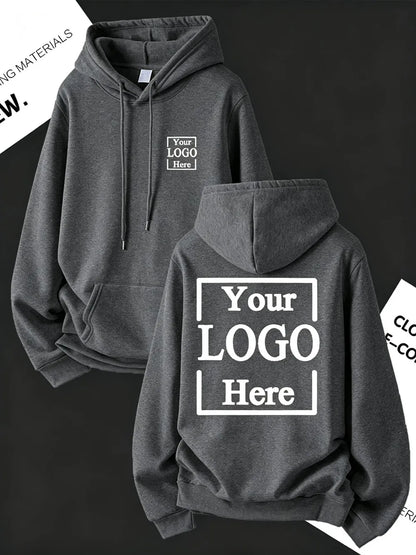 Customize Womens Hoodies Street Oversized Pocket Sweatshirts Hip Hop Unisex Tops DIY Your Logo/Graphic Pullovers Woman Clothes