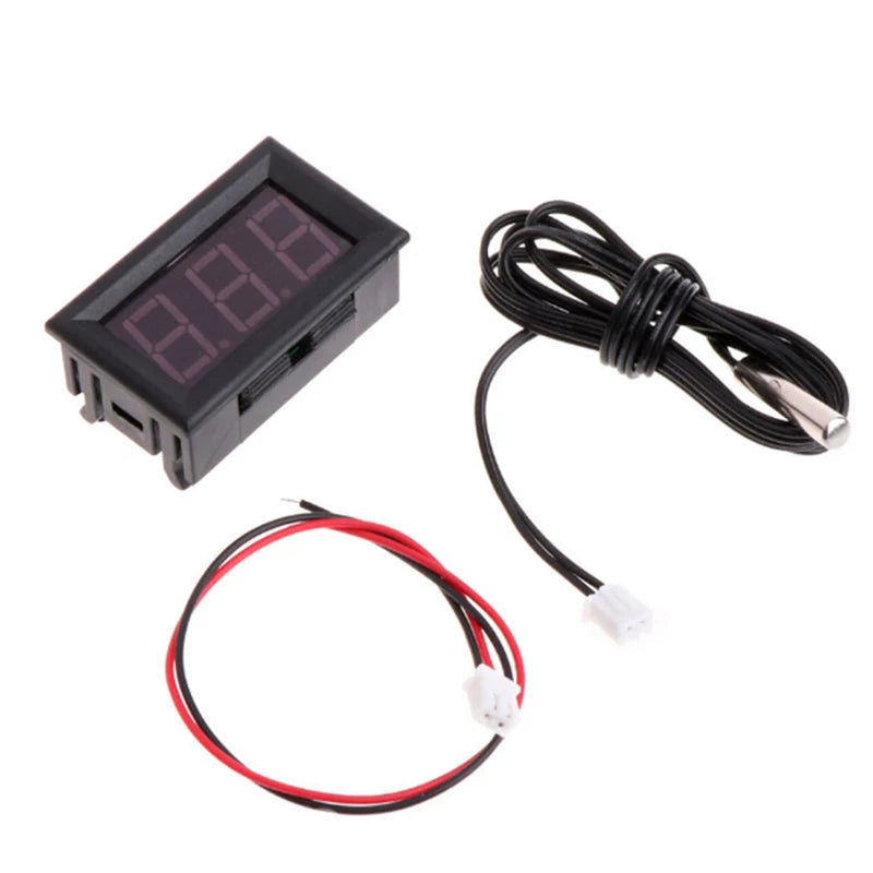 DC5V~12V Mini Digital LED Thermometer For Car Temperature Monitor Panel Meter Measuring Range -50-120℃ With Temperature Probe