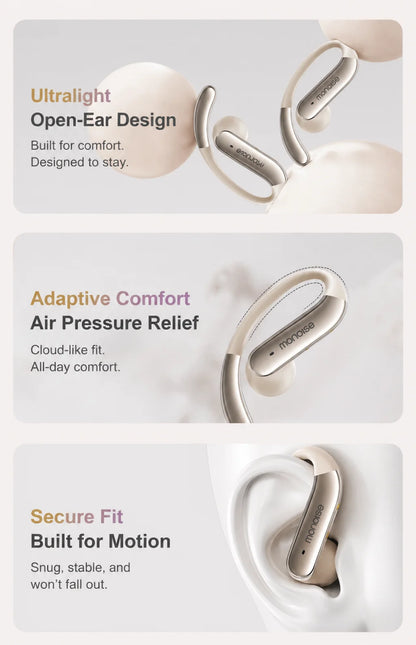 MONOISE Q13 AI Translation Earbuds Open Ear Wireless Bluetooth Headphones Real Time Translator HiFi LDAC Sport Earphones