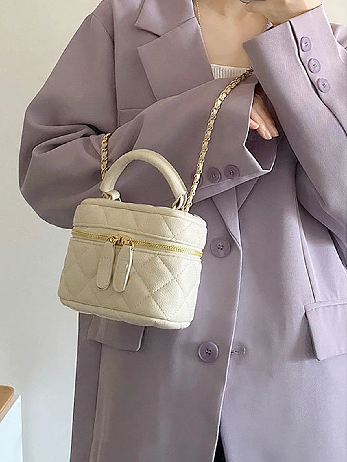Classic Mini Quilted Chain Stitch Womens Crossbody Bagshoulder Bag Fashionable Designer Handbag High Quality PU Womens Small Bag