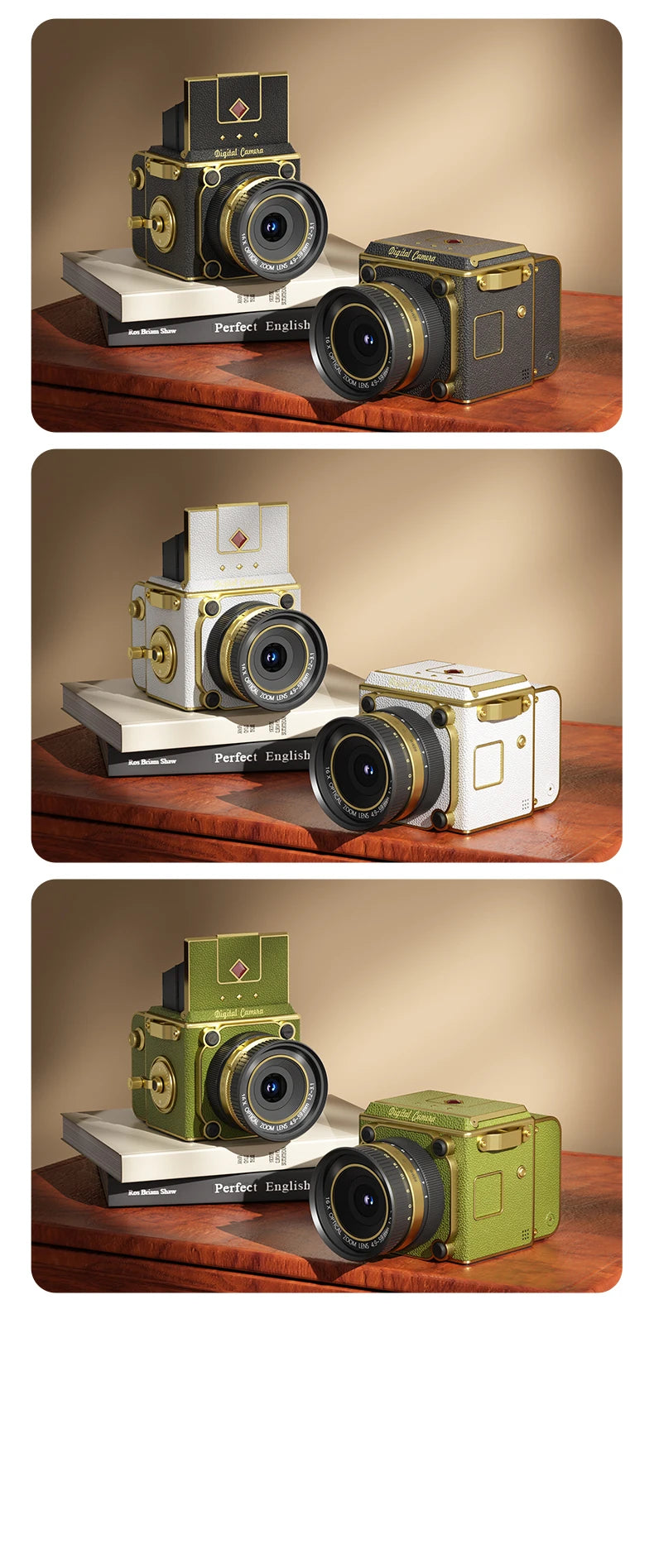 4K Retro Digital Camera 64MP Ultra Clear Pixels 16X Zoom 20 HD Screen Portable CCD Vintage Camera For Beginners And Students