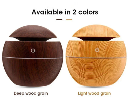 Woodgrain USB Essential Oil Diffuser Mini Ultrasonic Aromatherapy Humidifier Portable Desktop Air Mist Maker For Home Office