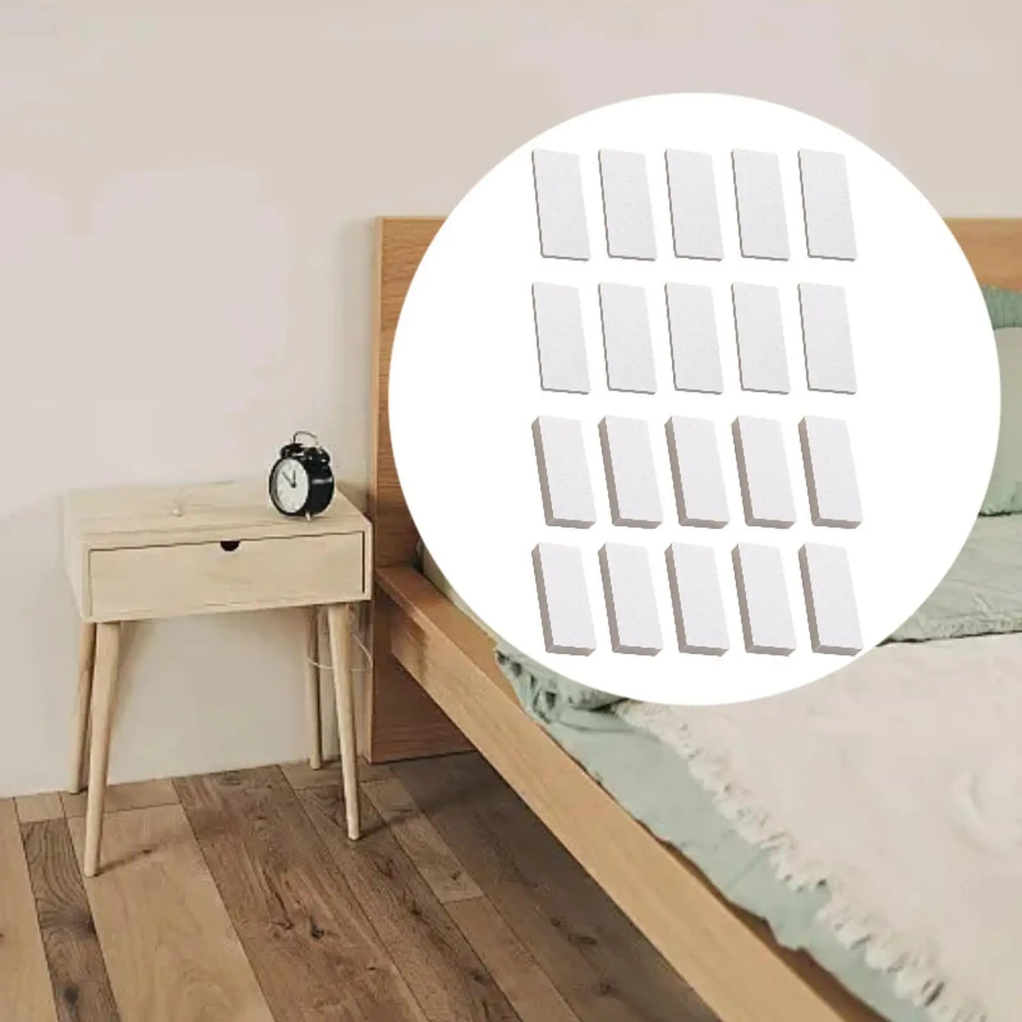 20 Pieces Headboard Stoppers Supplies Multifunction Tools EVA Foam Bed Stoppers for Furniture Home Bed Frame Headboard Office