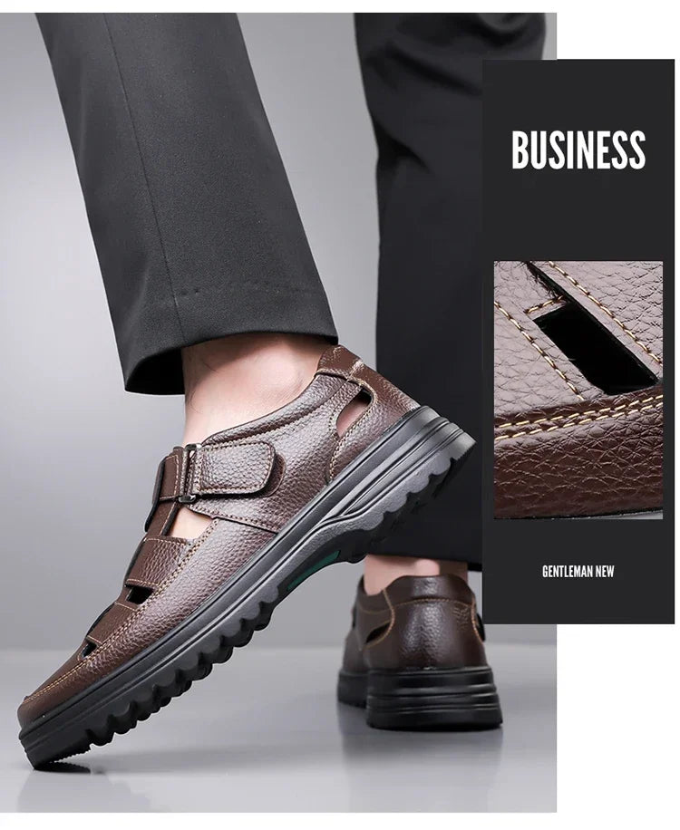 Men's Breathable Slip-on Hollow-out Loafers, Summer Comfortable Soft Sole Cutout Shoes, Non-slip for Outdoor & Driving-XH5602