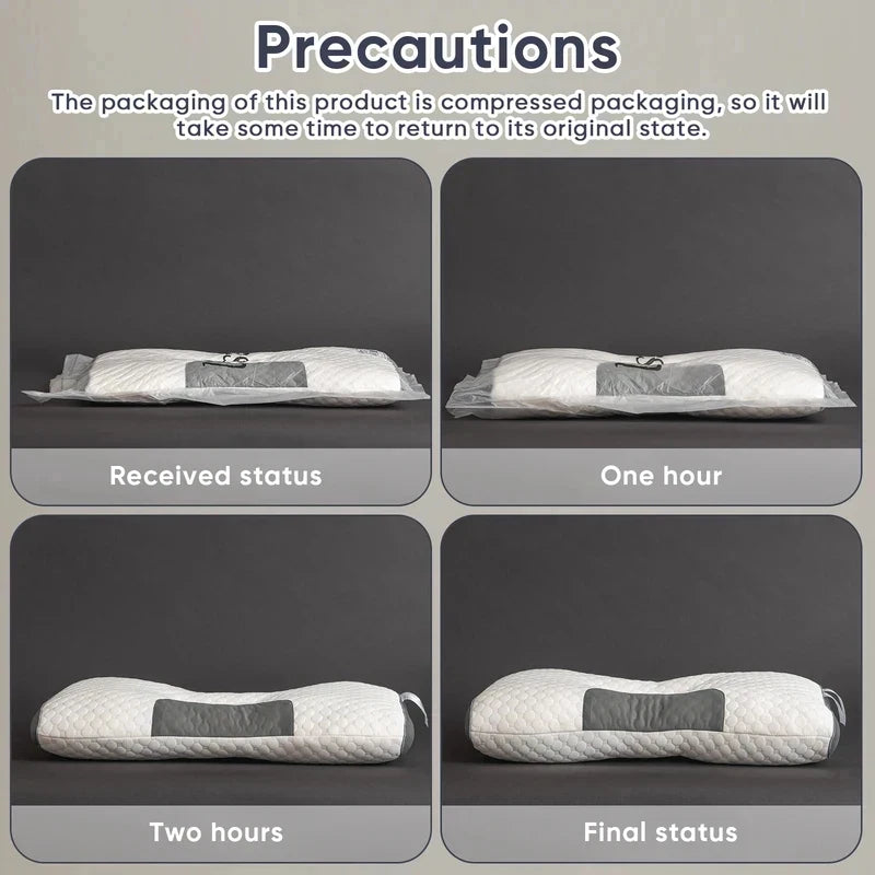 2Pcs Ergonomic Massage Neck Pillows Adjustable Orthopedic Contour Support All Season Comfort Sleep Pillow Core
