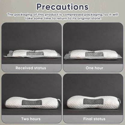 2Pcs Ergonomic Massage Neck Pillows Adjustable Orthopedic Contour Support All Season Comfort Sleep Pillow Core