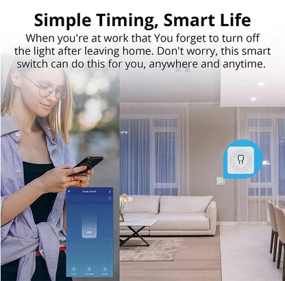 Tuya WiFi Smart Switch 16A 20A RF 433Mhz Relay Breaker Module 2-Way Control Smart Life App Remote Works with Google Home Alexa