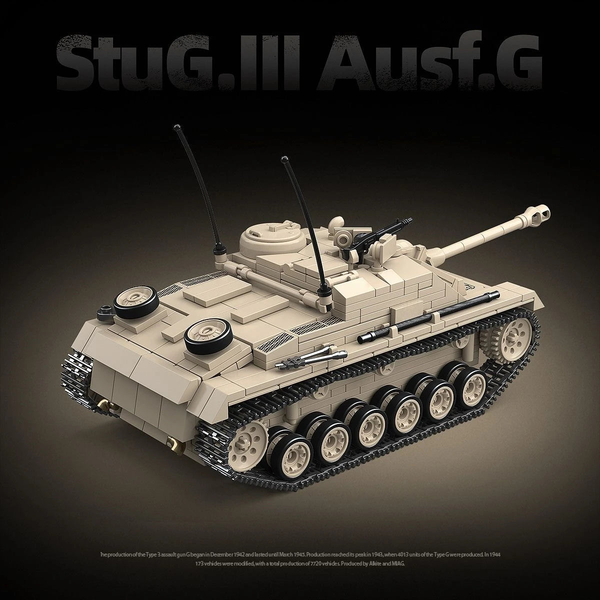 New all-crown product 100307 - West German Type III - Assault Gun G-Type Tank Building Toy for  as a Gift