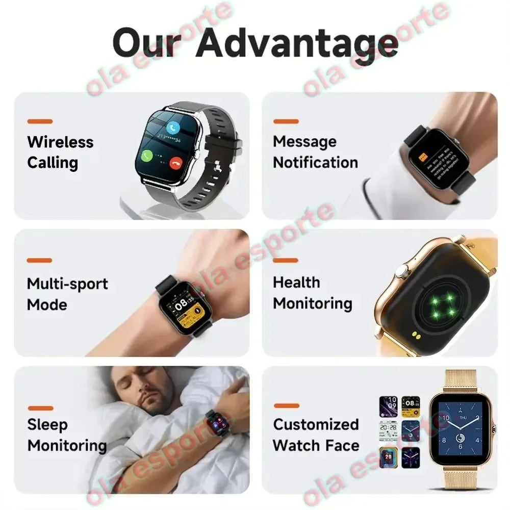 2026 New Smart Watch for Men Women Gift 1.83-inch Full Touch Screen Sports Fitness Watch Bluetooth Call Digital Smartwatch HW12