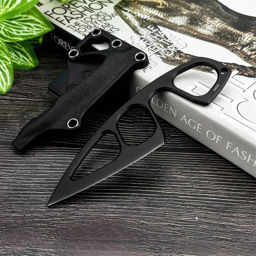 2.4 Inch Lightweight Outdoor Fixed Blade Knife with Sheath, Portable Daily Fruit Peeling Knife Box Opening Multi Tool