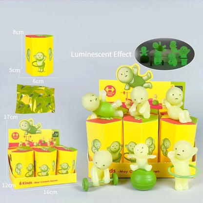 Noctilucent  Blind Box Brick Moving Bedroom Fitness Trend Toy Collectibles Blind Box Figure Doll Model Decoration Gifts