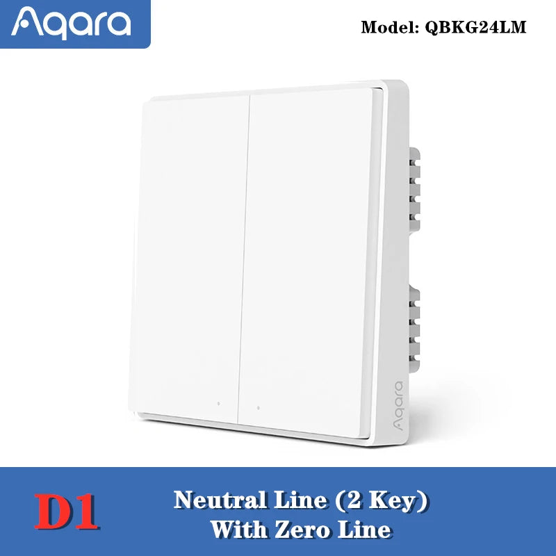 Aqara Smart Wall Switch D1 ZigBee Light Switch Button Smart Home Remote Control Fire Wire With /NO Neutral For Mi Home Homekit