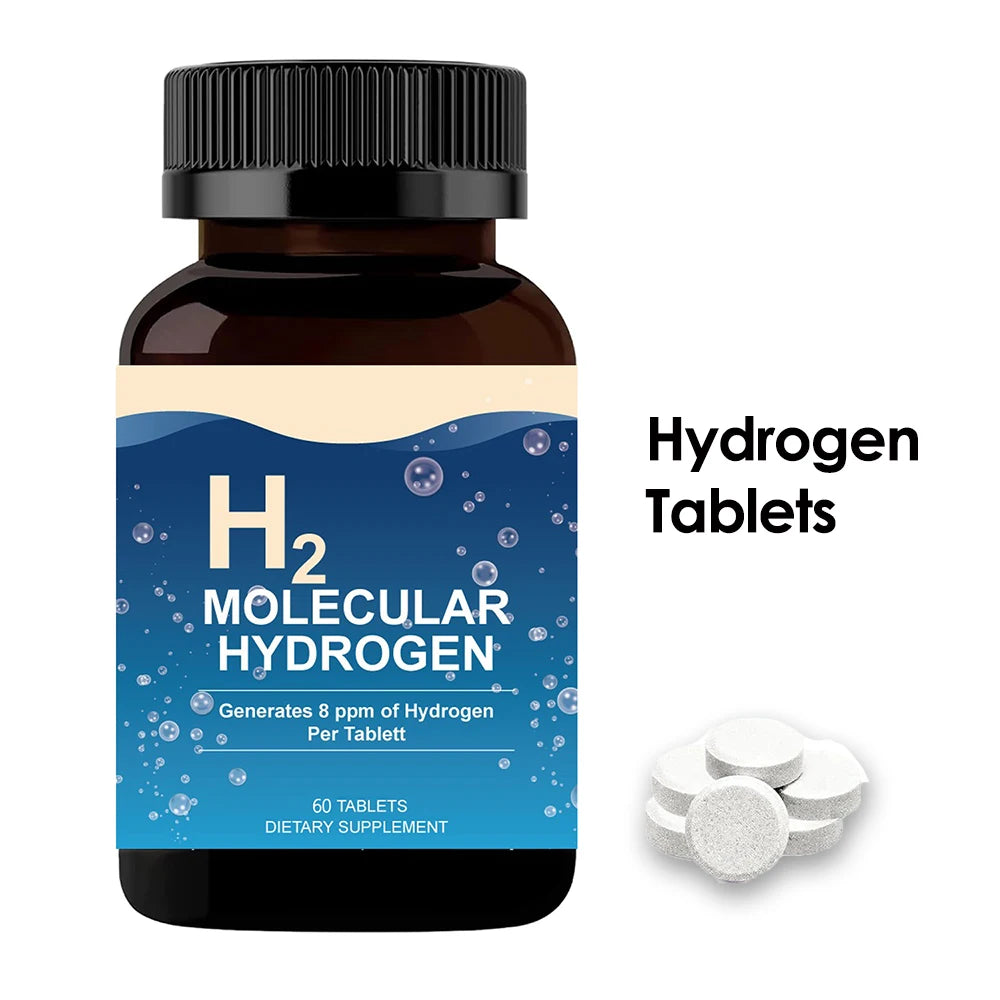 H2 Molecular Hydrogen - Supports Healthy Aging, Cellular Energy & Brain Health - with Elemental Magnesium - GMO-Free, 60 Tablets