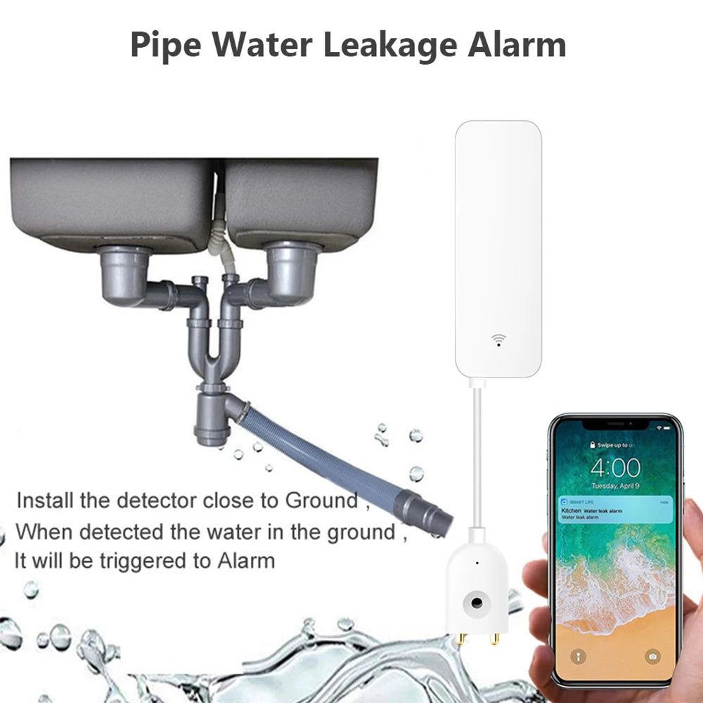 Tuya Smart Zigbee/WiFi Water Detection Sensor Remote Monitor Protecting Family Safety for Smart Home Automation via Smart Life