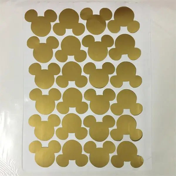 24pcs/set Cartoon Mouse Head Wall Stickers For Kids Baby Rooms Poster Kitchen Label Peel & Stick Removable Art Wall Decals