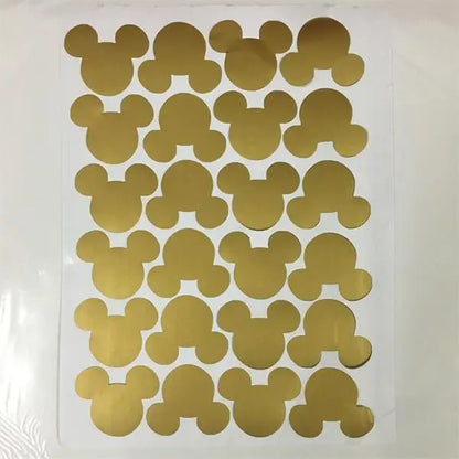 24pcs/set Cartoon Mouse Head Wall Stickers For Kids Baby Rooms Poster Kitchen Label Peel & Stick Removable Art Wall Decals