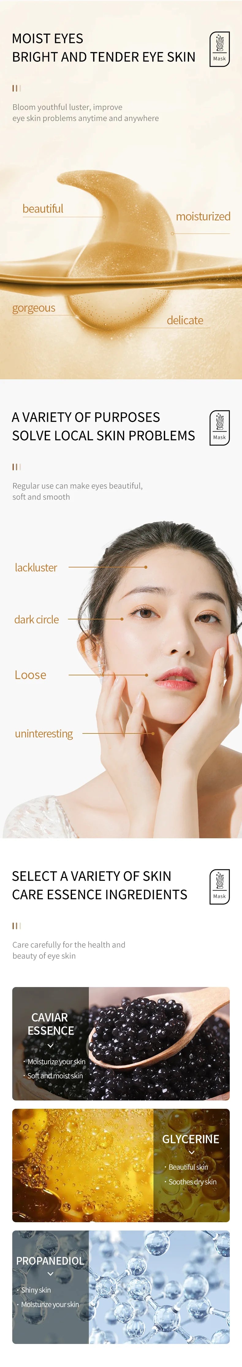 10 Pairs SADOER Crystal Collagen Eye Mask Anti Wrinkle Dark Circles Removal Eyes Bags Moisturizing Eye Patches Skin Care