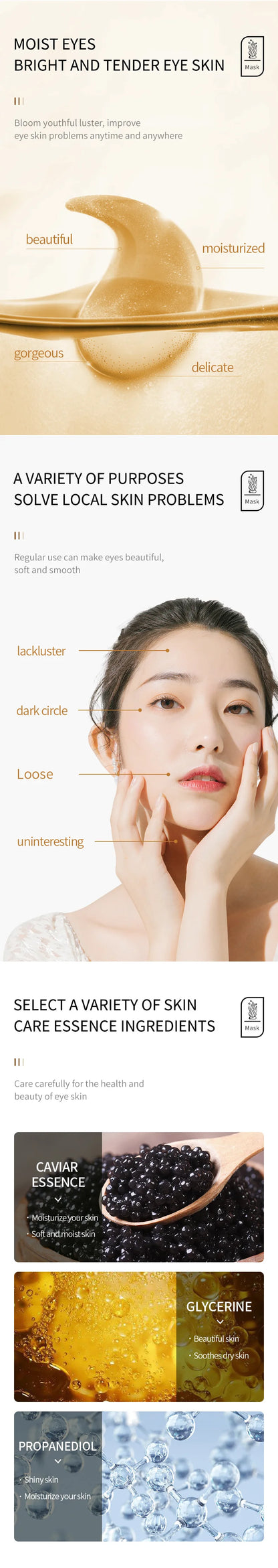 10 Pairs SADOER Crystal Collagen Eye Mask Anti Wrinkle Dark Circles Removal Eyes Bags Moisturizing Eye Patches Skin Care