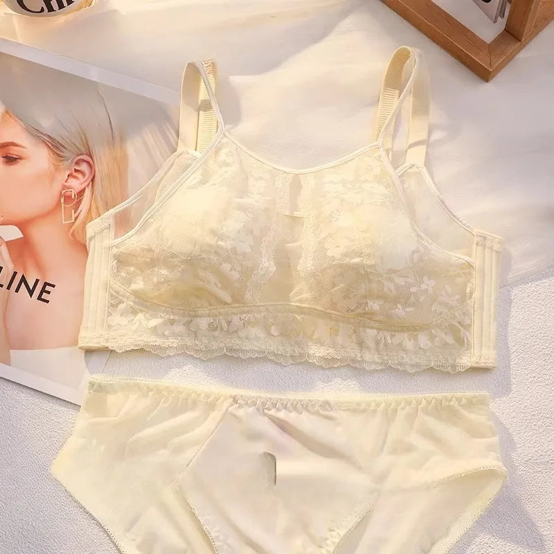 French Style Lace Strapless Bra For Women Large Bust Slimmer Minimizer Sexy Beautiful Back Soft Comfort Lingerie Size 34-44