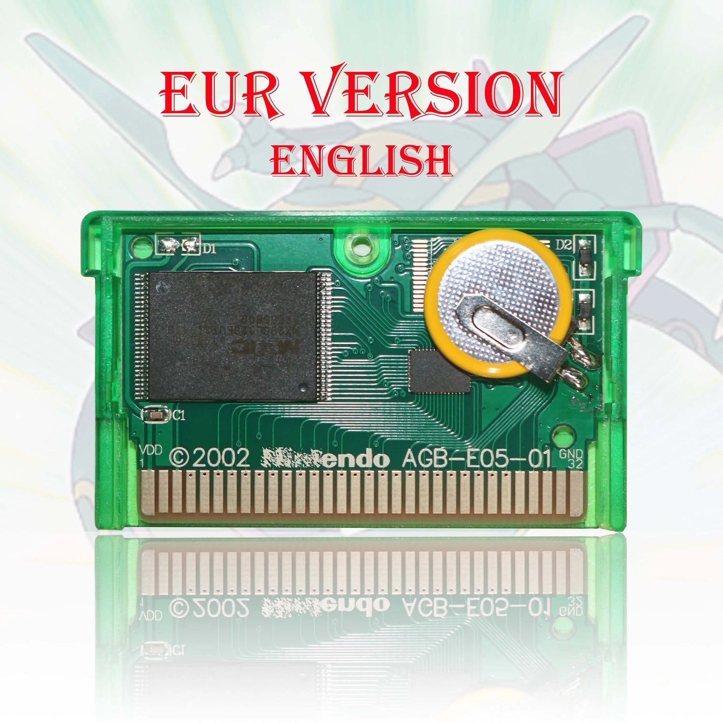 GBC/GBA EUR Version Pokemon Crystal/Yellow/Emerald/Fire Red/Leaf Green Game Cartridge Video Game Card High Quality with Battery