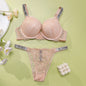 New V Lace Lingerie Set Women's Sexy Bra and Panty Set Comfortable push up Shapewear Adjustable Padded Gathered