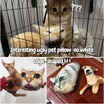 Custom Ugly Pet Pillow with Picture Customized Stuffed Animal Pillows Personalized Funny Photo Dog Cat Face Pillow Gifts for Fri