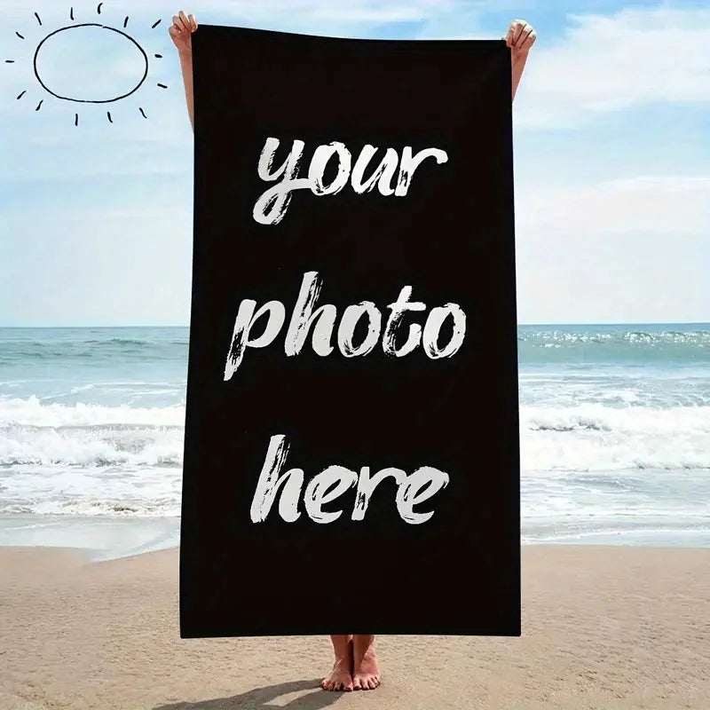 Personalized Beach Towel Custom Photo/Logo Oversized Beach Towel for Bath Pool Sports Camping Summer Party Gift