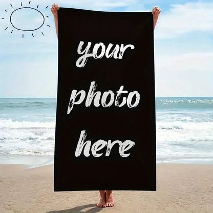Personalized Beach Towel Custom Photo/Logo Oversized Beach Towel for Bath Pool Sports Camping Summer Party Gift