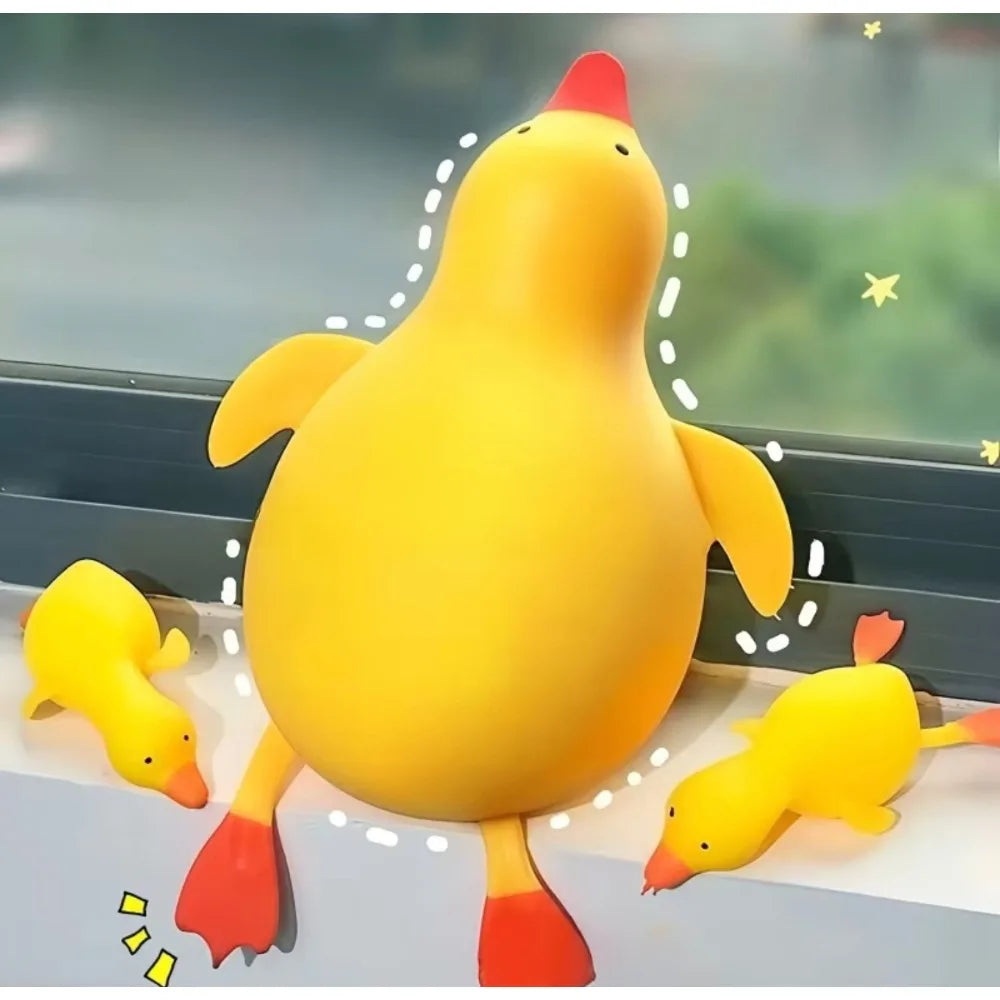Cute Soft Duck Goose Squishy Toy Stretchable Squeeze Stress Relief Decompression Fidget Toy for Adults Best Friend Gift